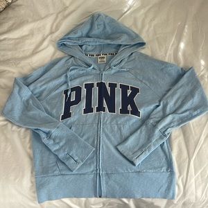 Pink sweatshirt zip up lightweight